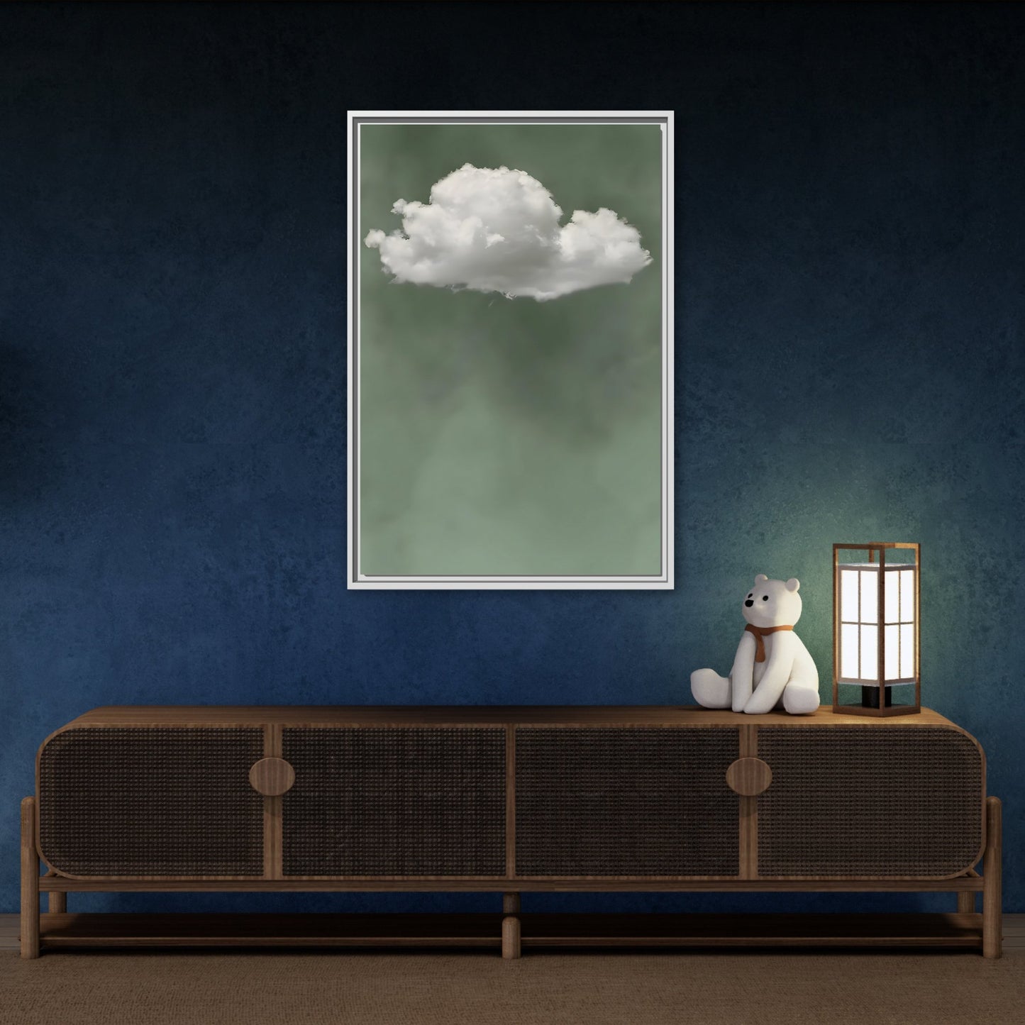 Zen Canvas Prints Surreal Sage - Green Cloud Wall Art - YesArtYes